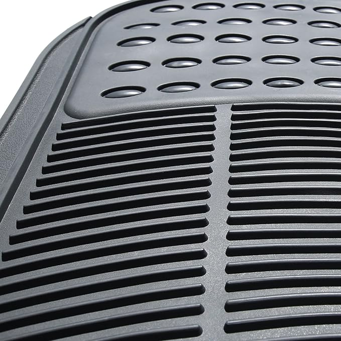 FH Group Car Floor Mats - Heavy-Duty Rubber Floor Mats for Cars, Universal Fit Rear Set, Trimmable Automotive Floor Mats, ClimaProof Floor Mats For Most Sedan, SUV, Truck Floor Mats Gray