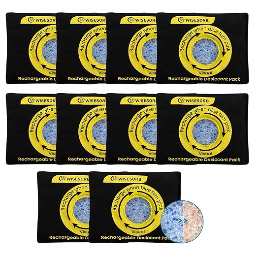 100g Reusable Silica Gel Desiccant Packs, Rechargeable Dehumidifier Moisture Absorbers with Color Indicator for Storage, Gun