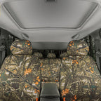 BDK Hunter Camo Car Seat Covers Full Set with Camo Steering Wheel Cover and Seat Belt Cover Pad – Forest Camouflage Pattern, 