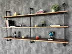 Floating Shelves 70 inch Wall Bookshelf Industrial Pipe Shelving Shelves Real Wood Planks Rustic Wall Shelves Hanging Bookshe
