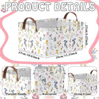 Boao 3 Pcs Watercolor Wildflowers Storage Bin Wildflowers Collapsible Large Storage Baskets for Gifts Canvas Laundry Basket F
