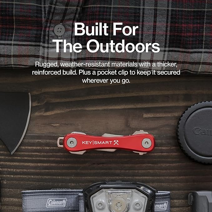 KeySmart Rugged - Multitool Key Holder for Keychain w/Bottle Opener and Pocket Clip, Key Organizer for Key Chain, EDC Keychai