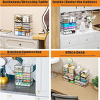 Yieach 3Pack Clear Drawer Organizers Stackable,Acrylic Storage Drawers With 10 Drawers,Multipurpose Office Supply Organizer a