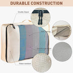 Toncoke 8-Piece Packing Cubes for Travel, Mesh Luggage Organizers with Shoe Bag, Toiletry Bag, Laundry Pouches, 4 Sizes (XL/L