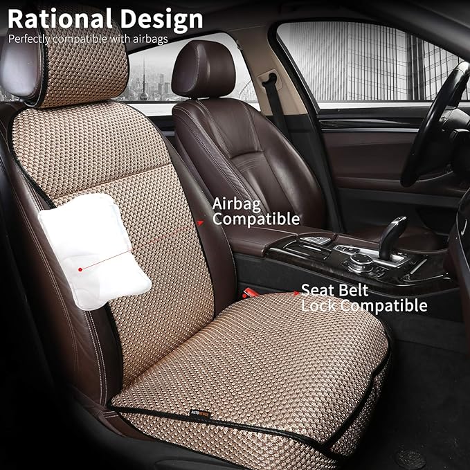 Auto Newer Luxury Breathable Car Seat Cover Fit Four Seasons, Universal Front of Car Seat Cushions, Bottom Seat Covers of Ful
