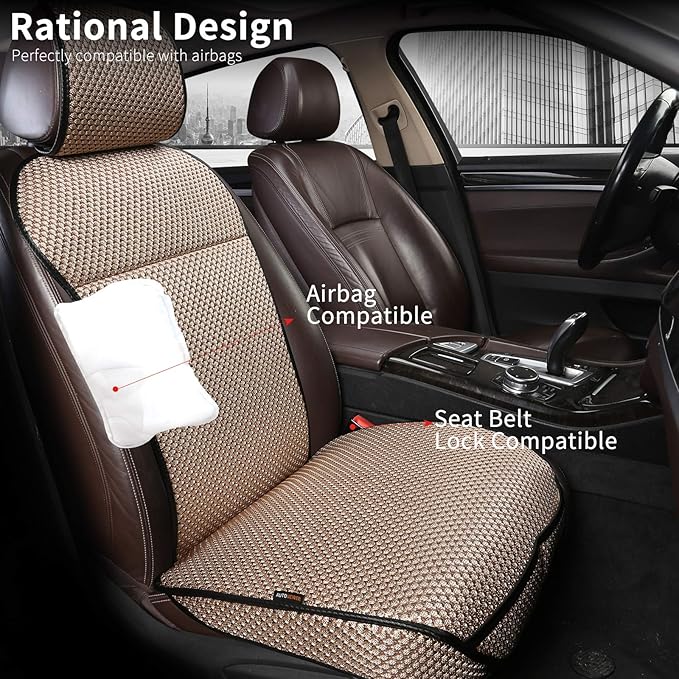 Auto Newer Luxury Breathable Car Seat Cover Fit Four Seasons, Universal Front of Car Seat Cushions, Bottom Seat Covers of Ful