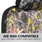 BDK Camo Car Seat Covers Full Set with Floor Mats – Complete Interior Protection Set, Realistic Green Forest Camouflage Patte