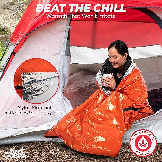 Emergency Sleeping Bag for Survival Gear and Supplies Life Bivy Sack Waterproof Mylar Emergency Blankets for Survival Kit Car