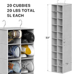 Simple Houseware 20 Section Shelves Hanging Shoes Organizer Holder for Closet, Gray