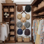 SKOLOO Hat Rack for Wall with 11 Hooks, 24 inch Solid Wooden, Modern, Huge Coat Rack Wall Mount for Coats, Hats, Bags, Cowboy