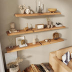 30 Inch Floating Shelves for Wall, 8"D High End Solid Hardwood Shelves for Decor Storage, Rustic Wall Shelves with Invisible 