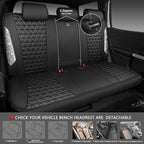 CAR PASS Bling Diamond Leather Car Seat Covers Full Seats Interior Sets, Waterproof Shining Glitter Sparkly Crystal Universal