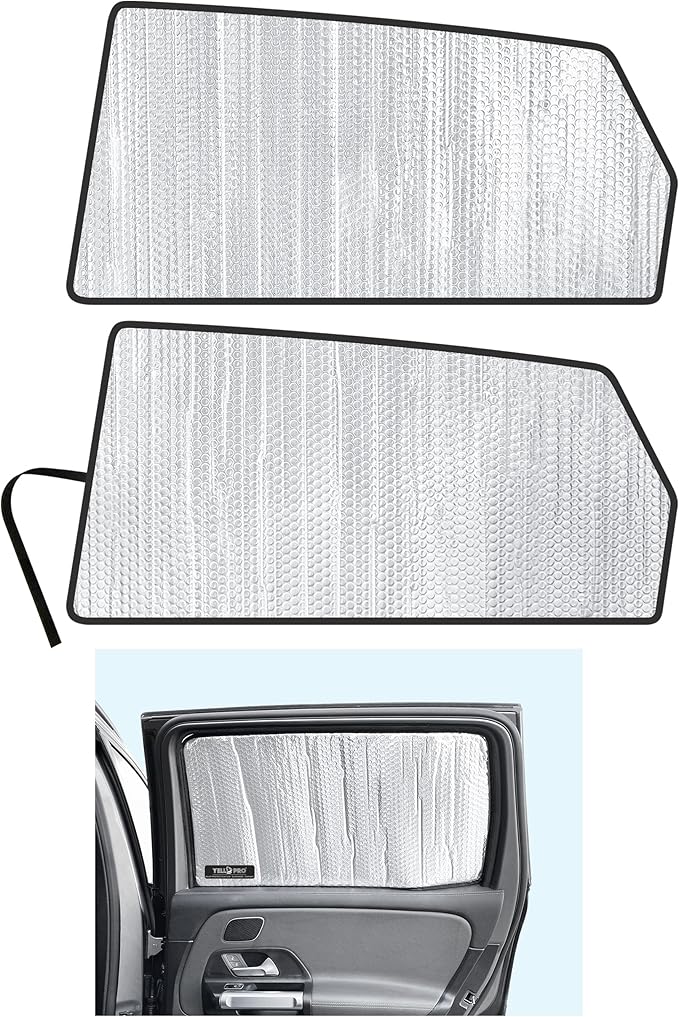 YelloPro Side Window Rear Seat 2nd Row Sunshade (Set of 2) Custom Fit for 2020 2021 2022 2023 2024 2025 2026 Mercedes-Benz GLB-Class SUV, UV Reflector Sun Protection (Made in USA)