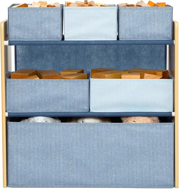 Delta Children - GapKids 6 Bin Toy Organizer - Greenguard Gold Certified, Indigo Blue