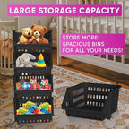 Skywin TidyFriend Small Stackable Storage Bins for Toy Organizer and Storage 4 Pack, Toy Storage Organizer for Kids Room and 