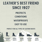 Snowshoe Boot Balm, Made in USA Since 1927 - Protect, Condition, Restore & Waterproof - Leather Conditioner for Boots and Sho
