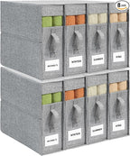 8Pack Sheet Organizers and Storage - King/Queen Size Sheet Storage Organizer with Window, Foldable & Dustproof Sheet Organize