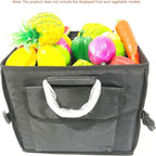 Small Trunk Organizer With Lid, For SUV Car Truck, Black 28L, Foldable Waterproof Oxford Fabric, 2-Compartments With Aluminiu