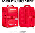 Large Pro First Aid Kit for Car, Travel & Home - Emergency Kit for Hiking, Camping, Backpacking and Outdoors - Includes Zip S