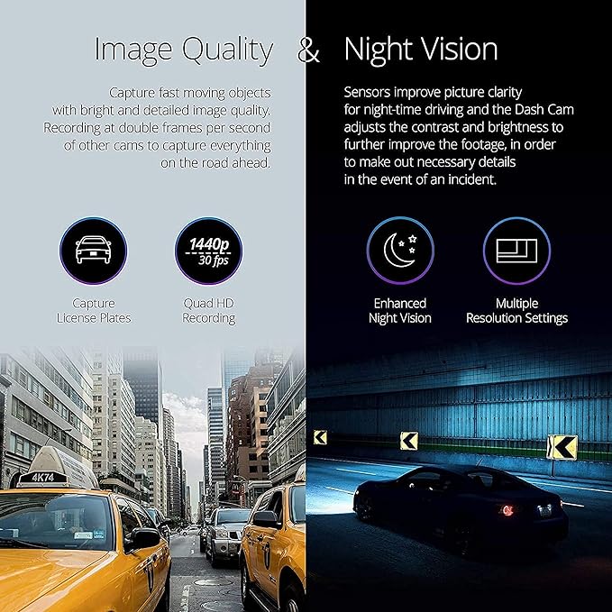 Nextbase 422GW Dash Cam Front and Rear Camera with App- Full 1440p/30fps Quad HD Small in Car- WiFi Bluetooth GPS- Alexa Voic