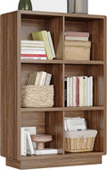 ChooChoo 3-Tier Bookshelf, 6 Cube Storage Organizer, Wooden Bookcase with Storage, Cube Storage Bookshelf for Bedroom and Hom