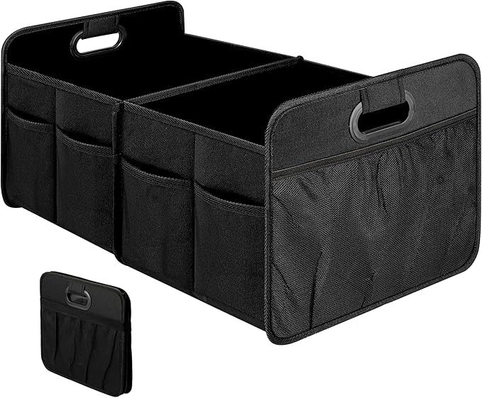 Simple Deluxe 2 Compartments Trunk Organizer for Car/SUV, Collapsible 600D Waterproof Oxford Polyester 50L Storage Box,