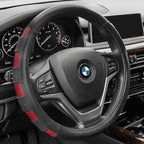 FH Group Universal Fit Microfiber Embossed Leather Beige Steering Wheel Cover Fits Most Cars, SUVs