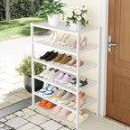 Smiry Shoe Rack, 5 Tier Thick Bamboo Shoe Organizer, Stackable Free Standing Wooden Shoe Storage Shelf for Closet, Entryway, 