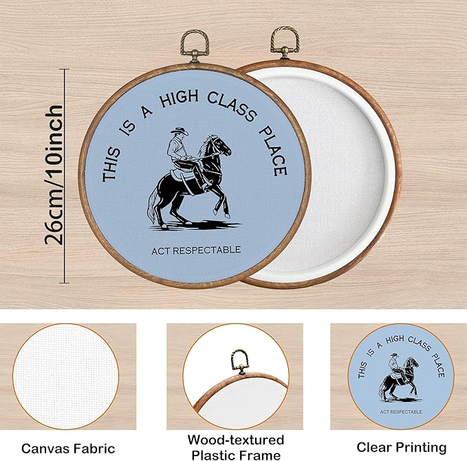 KSDUT Western Cowboy Sky Blue Wall Art Decor - Preppy Trendy Southwestern Wall Art Canvas Frame Hanging Prints, Foyer Entrywa