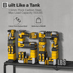 Spampur Power Tool Organizer Wall Mount, 15 Min Assembly & Maximum 100lb load by Heavy Duty Metal, 8 Drill Holder, 3 Layers G