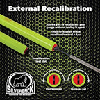 Silverback Hi-Visibility Green Dual Foot Commercial Truck Tire Pressure Gauge, Recalibratable. Heavy Duty Stick Gauge with Black Metal Bar, Range 10-150 PSI in 2 PSI Increments.