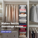 Handy Laundry Hanging Clothes Organizer for Kids - 6-Shelf Closet Daily Clothing Organization Labeled Shelves with Days of Th