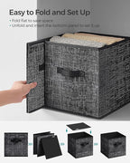SONGMICS Storage Cubes, 10.2 x 10.2 x 11 Inches Non-Woven Fabric Bins with Double Handles, Set of 8, Closet Organizers for Sh