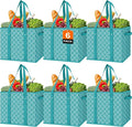 WISELIFE Reusable Grocery Bags [6 Pack],Large Grocery Tote Bag Water Resistant Shopping Bags Foldable Grocery Bag for Clothes,Shoes and Picnic,Green