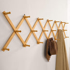 SKOLOO Hat Rack for Wall with 20 Hooks, Solid Wooden, Modern, Expandable Coat Rack Wall Mount for Coats, Hats, Bags, Baseball