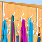 LYNK Professional® Home™ Over Door Hooks Rack - 18 Hook Over Door Hanger - Over Door Towel Rack - Hanging Towels or Clothes -