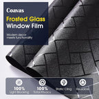 Coavas Total Blackout Window Privacy Film 100% Light Blocking & UV Protection, Static Cling Frosted Privacy Cover No Glue Heat Control Room Darkening Shade for Bedroom, Nursery, 17.5 x 118 inches