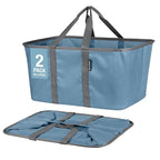 CleverMade Collapsible Laundry Tote 2-Pack (50L) – Foldable Carry-All Storage Bin for Laundry, Car Trunk, RV, Dorm & Home Org