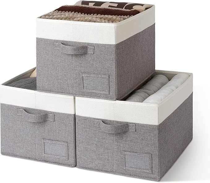 GRANNY SAYS Storage Baskets for Shelves, Fabric Storage Bins for Clothes, Closet Organization Bins, Collapsible Storage Bins 