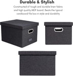 Internet's Best Collapsible File Storage Organizer with Lid - Decorative Linen Filing & Storage Office Box – Hanging Letter/L