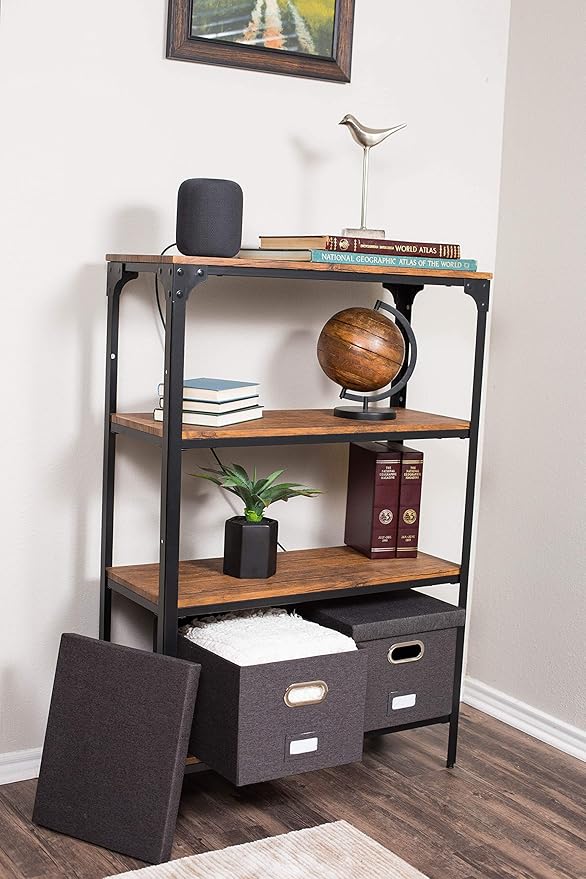 Internet's Best Collapsible File Storage Organizer with Lid - Decorative Linen Filing & Storage Office Box – Hanging Letter/L