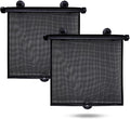 EcoNour Car Side Window Sun Shade (2 Pack) | Retractable Roller Sunshade for Kids | Baby Car Window Shades for UV and Sun Glare Protection | Baby Travel Accessories (15"x17")