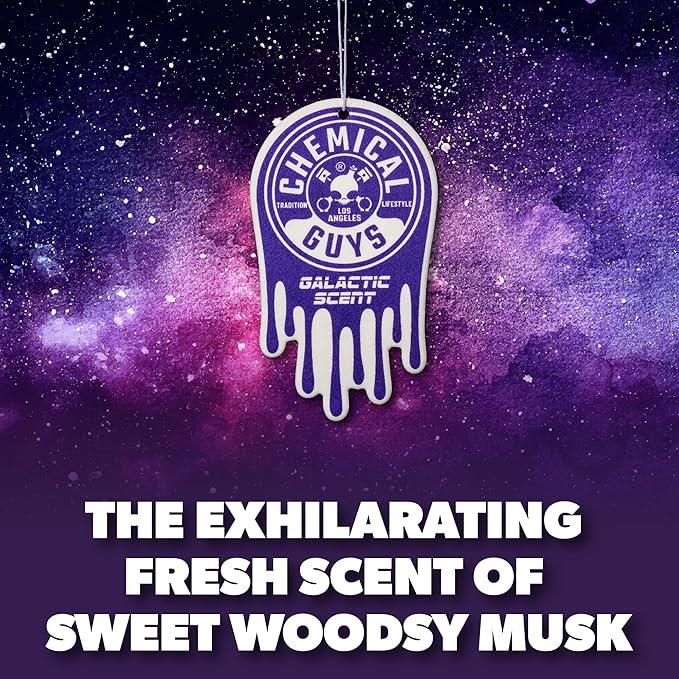 Chemical Guys Hanging Air Freshener, Galactic Scent 12 Pack, Great for Cars, Trucks, SUVs, RVs, Home, Garage, Workspace, Dorm
