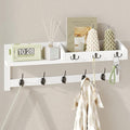 AMBIRD Wall Hooks with Shelf, 26.57 Inch Entryway Wood Coat Hooks for Wall, Coat Rack Wall Mount with 5 Dual Hooks 3 Key Hook