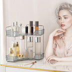 INVSSENE Corner Bathroom Countertop Organizer, 2 Tiers Vanity Trays for Counter, Makeup Organizers, Perfume Tray, Kitchen Spi