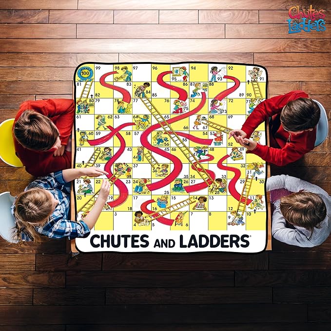 Chutes & Ladders Blanket | Chutes & Ladders Game Board | Giant Chutes and Ladders Throw Blanket Board Game | 60" X 60" | Offi
