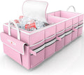 HOTOR Trunk Organizer - Car Organizer with Built-In Leakproof Car Cooler, Collapsible Trunk Organizer with Cooler for Car,