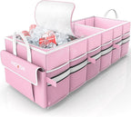 HOTOR Trunk Organizer - Car Organizer with Built-In Leakproof Car Cooler, Collapsible Trunk Organizer with Cooler for Car,