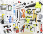 Peg Board Hooks for Hanging Tools with Bins and Baskets – Tool Organization Accessories Kit – Organizer Set of 1 inch, 2 inch