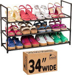 Sundaze Shoe Rack - 3 Tier Shoe Rack for Front Door Entrance, Sturdy Long Shoe Organizer for Closet, Bedroom, Entryway, Garag
